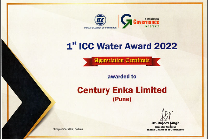 ICC Water Award for Century Enka - 2022.